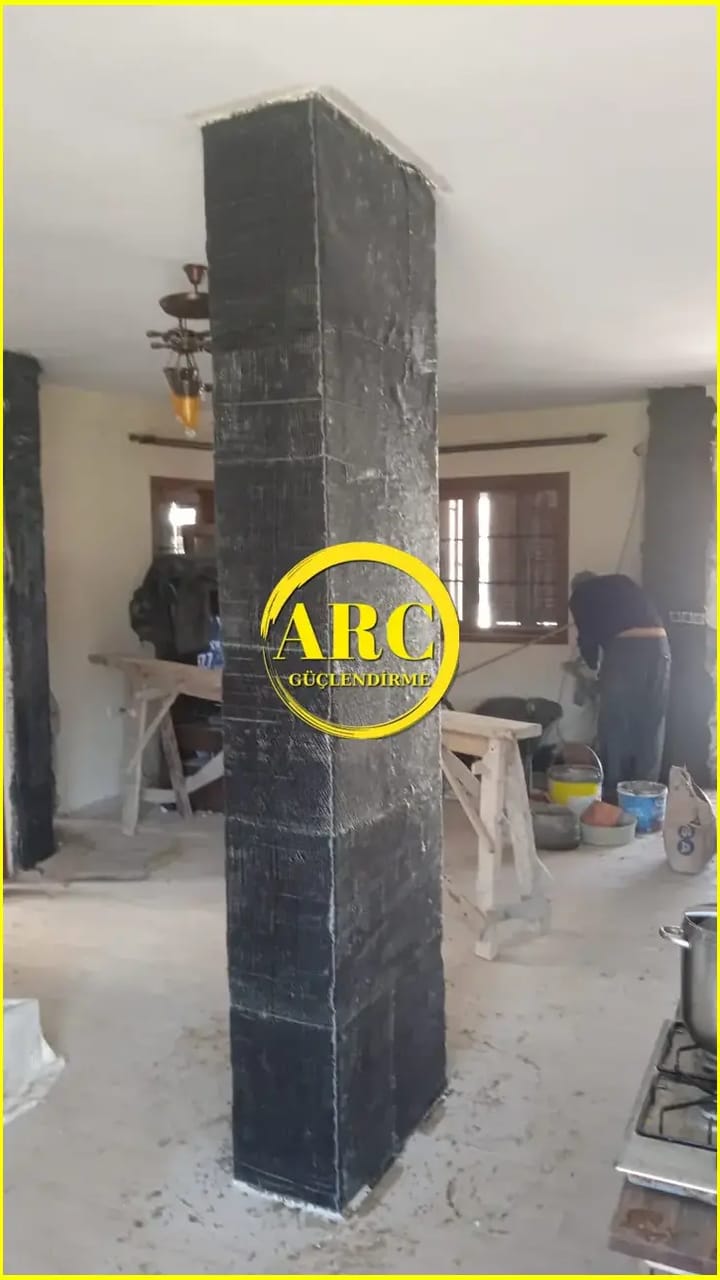 Aksaray bolgesinde FRP plaka guclendirme calismasi