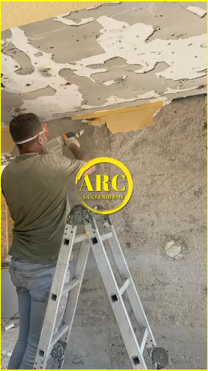 Amasya merkezde CFRP ile kolon guclendirme uygulamasi