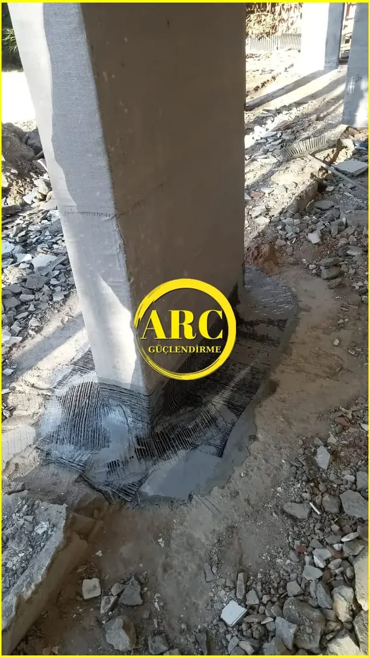 Arnavutkoy'de CFRP plaka guclendirme uygulama alani