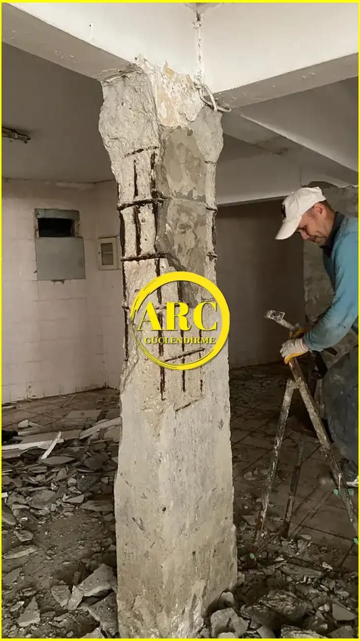 Atasehirdeki bir binanin karbon fiber guclendirme projesi