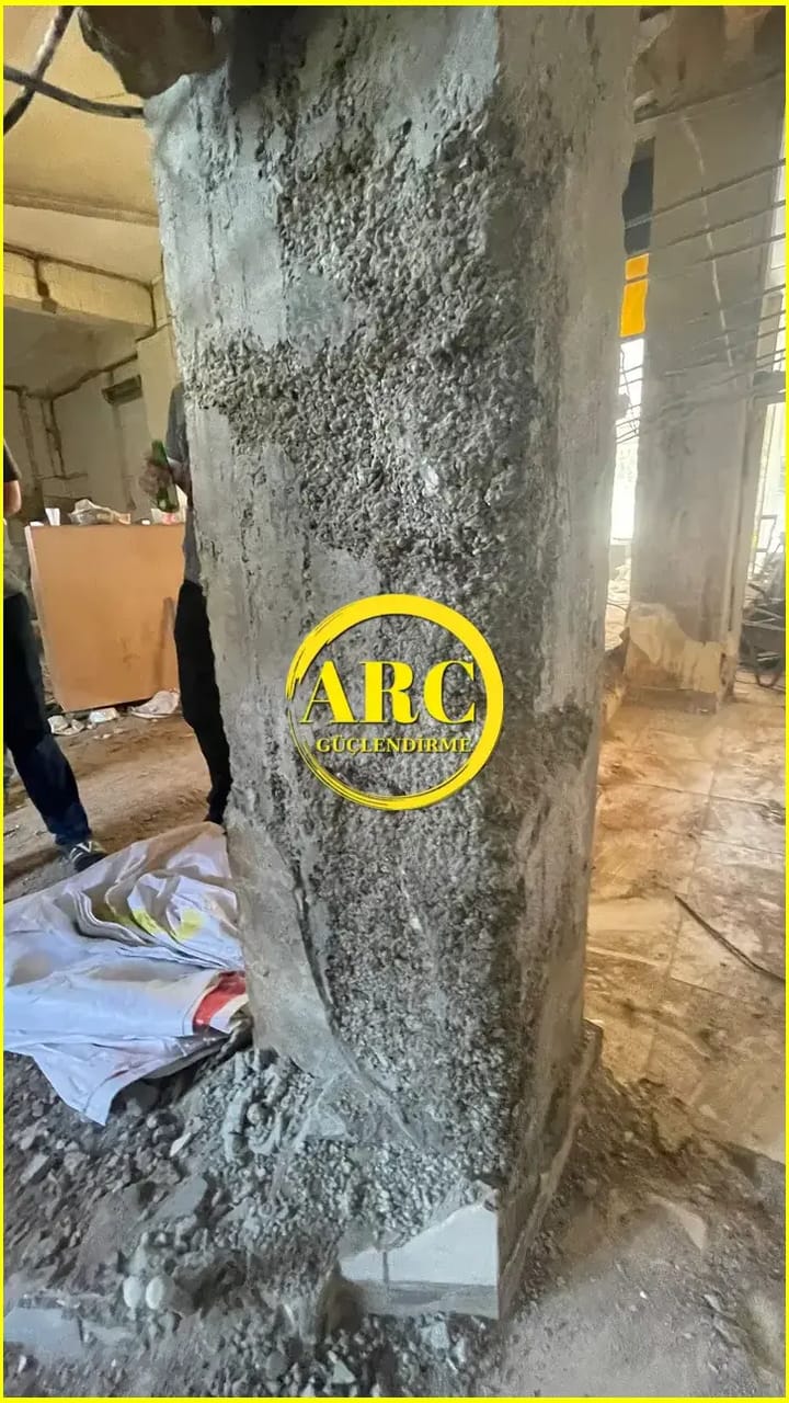 Beylikduzu'nde CFRP plaka ile kiris guclendirme calismasi