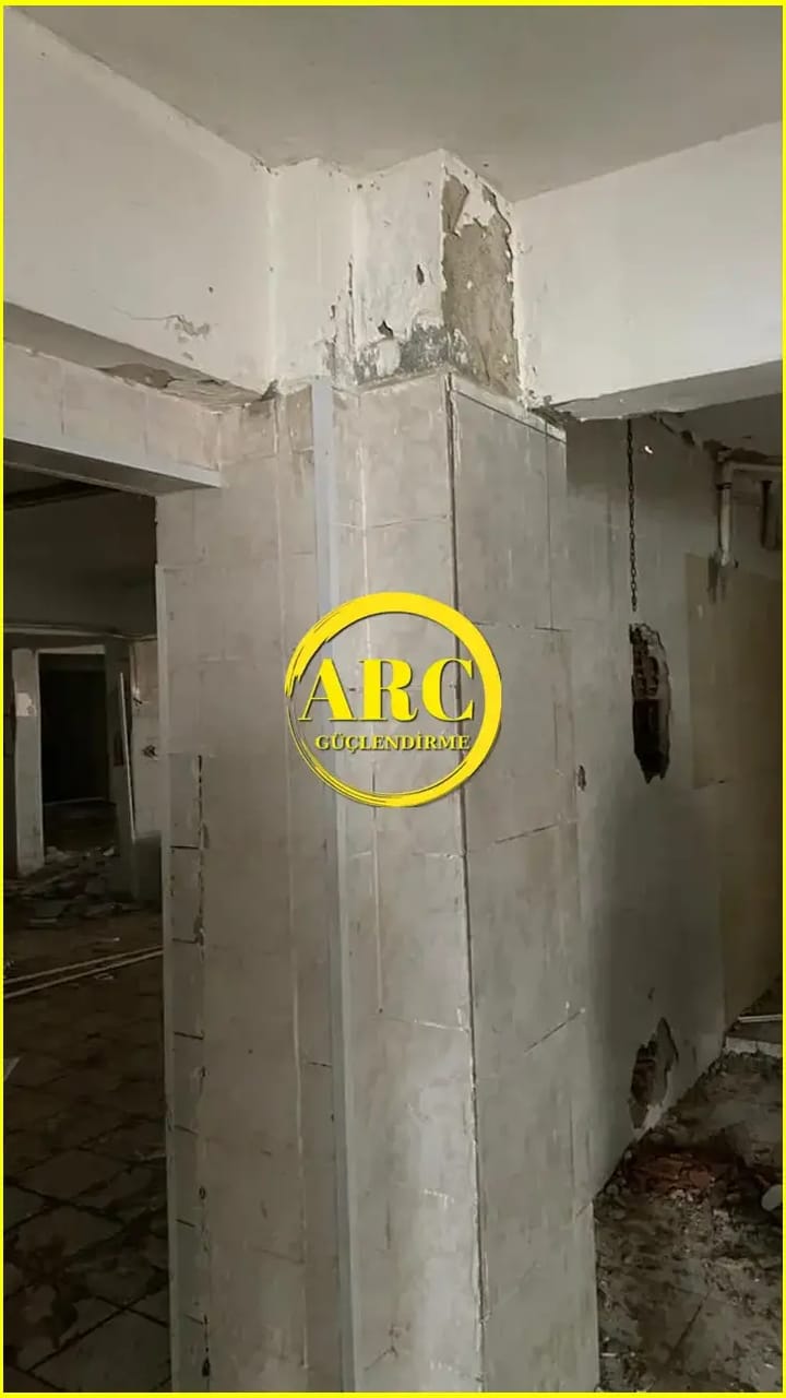 Bilecik'te CFRP plaka guclendirme islemi detayi