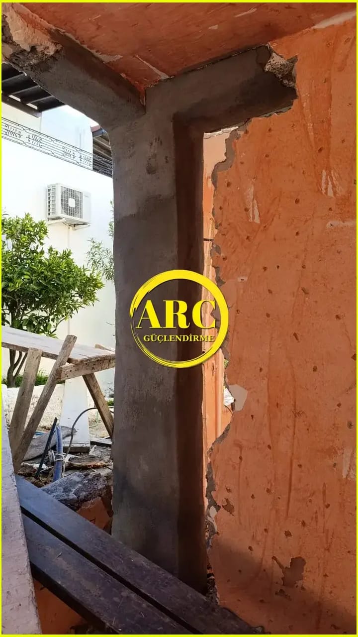 Bodrumda karbon fiber ile kolon guclendirme ornegi