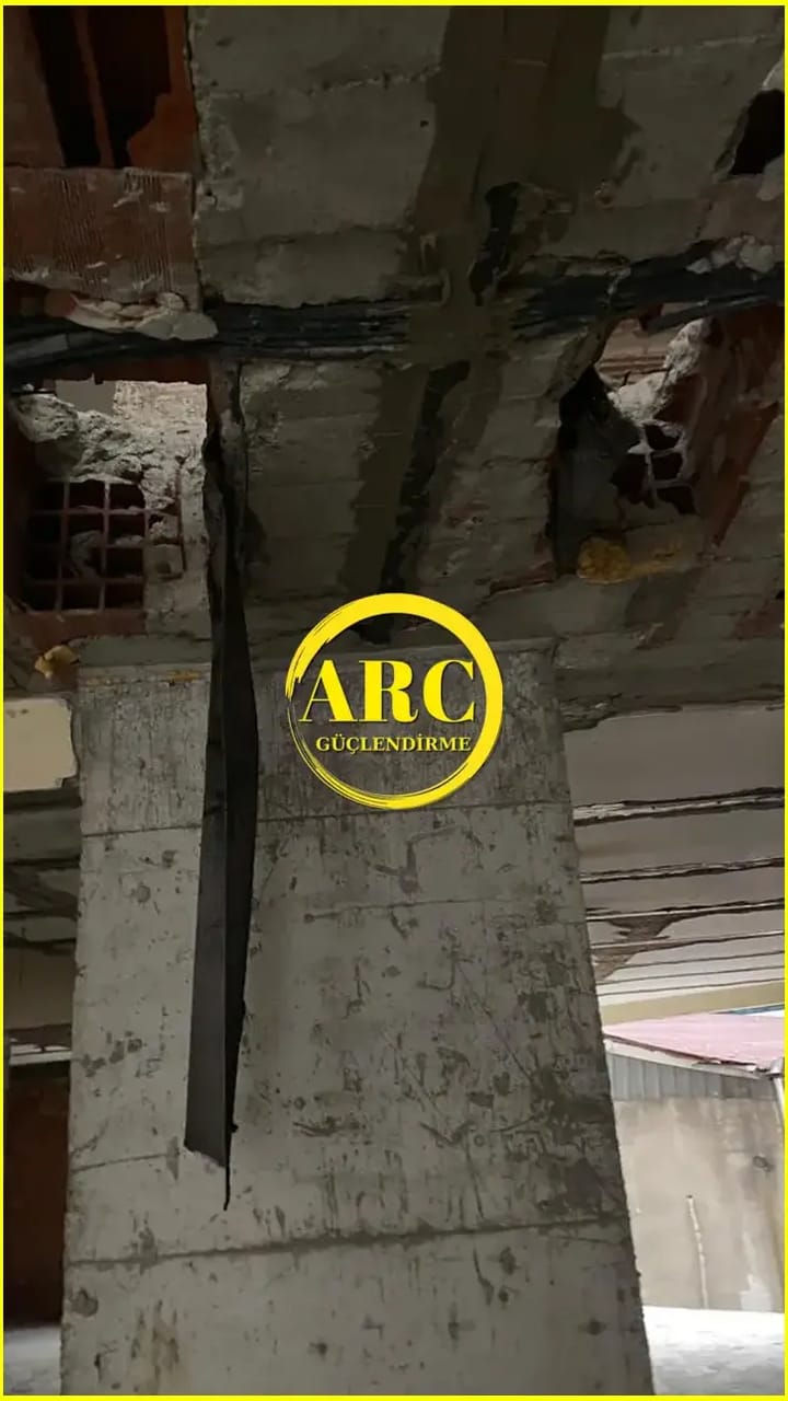 Çankırı'da CFRP ile kolon sargılama uygulaması