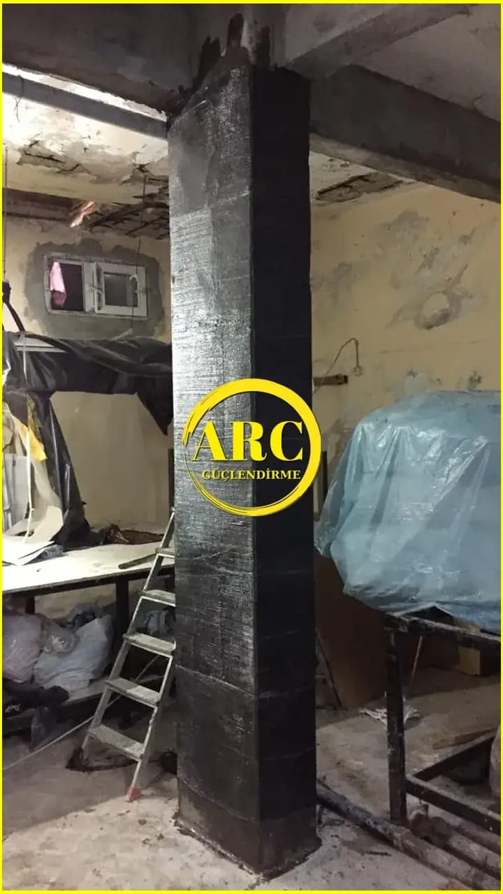 Dalaman'da karbon fiber ile kiris guclendirme projesi