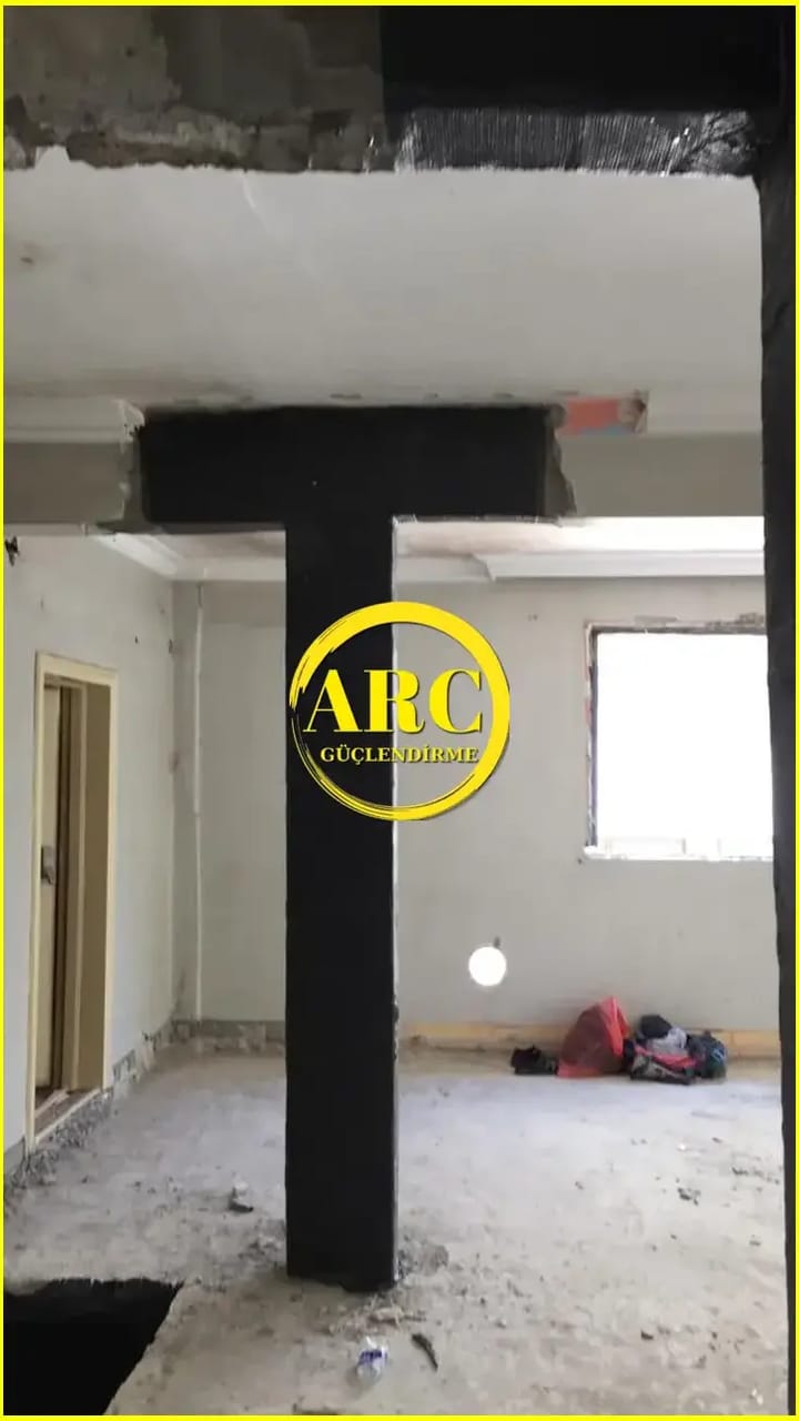 Darica'daki bir binanin yapisal guclendirme genel gorunumu