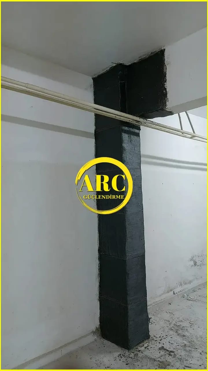 Erzurum'daki bir yapida FRP ile kiris guclendirme uygulamasi