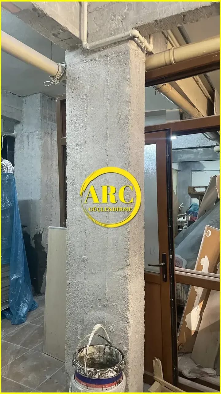 Fethiye'de uygulanan betonarme kolon sargılama teknigi