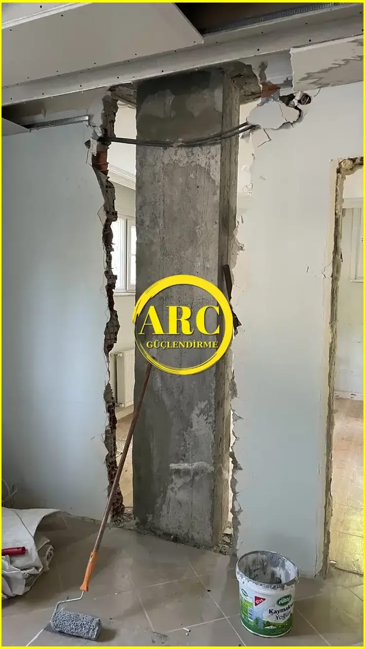 Fethiye'de karbon fiber ile kolon guclendirme calismasi