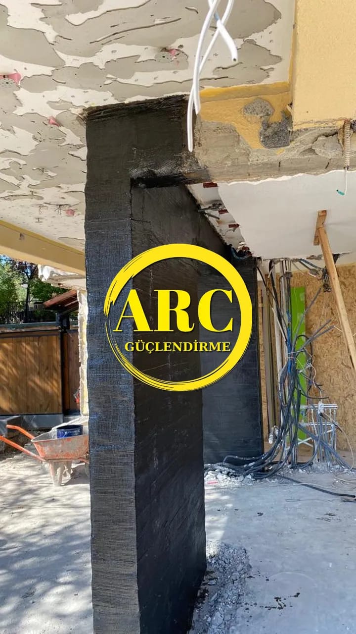 İzmir Bornova'da FRP kumaş ile kiriş kesme güçlendirme çalışması