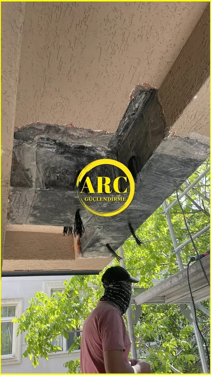 Manisa'da CFRP sargilama teknigi uygulama goruntusu