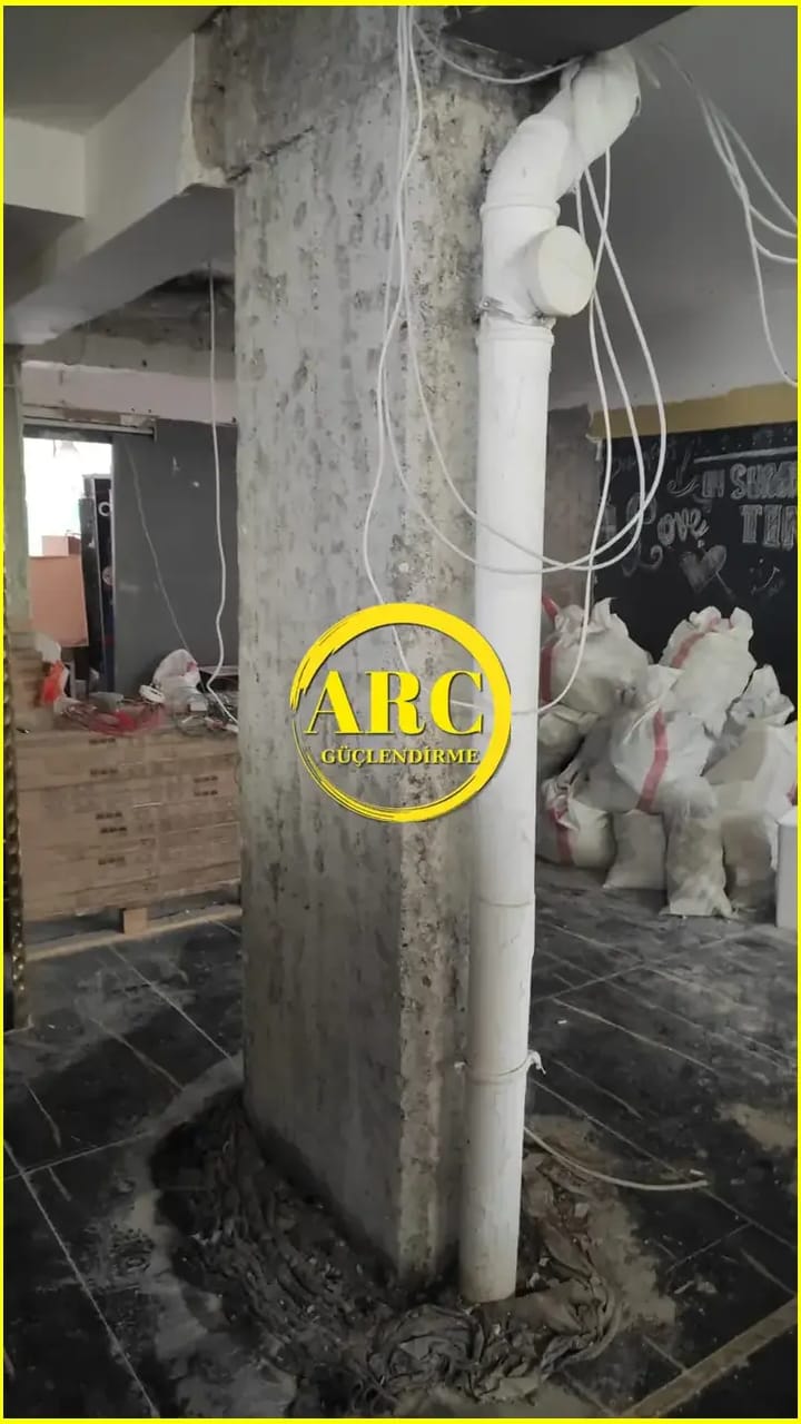 Merzifon bolgesinde kiriş guclendirme islemi