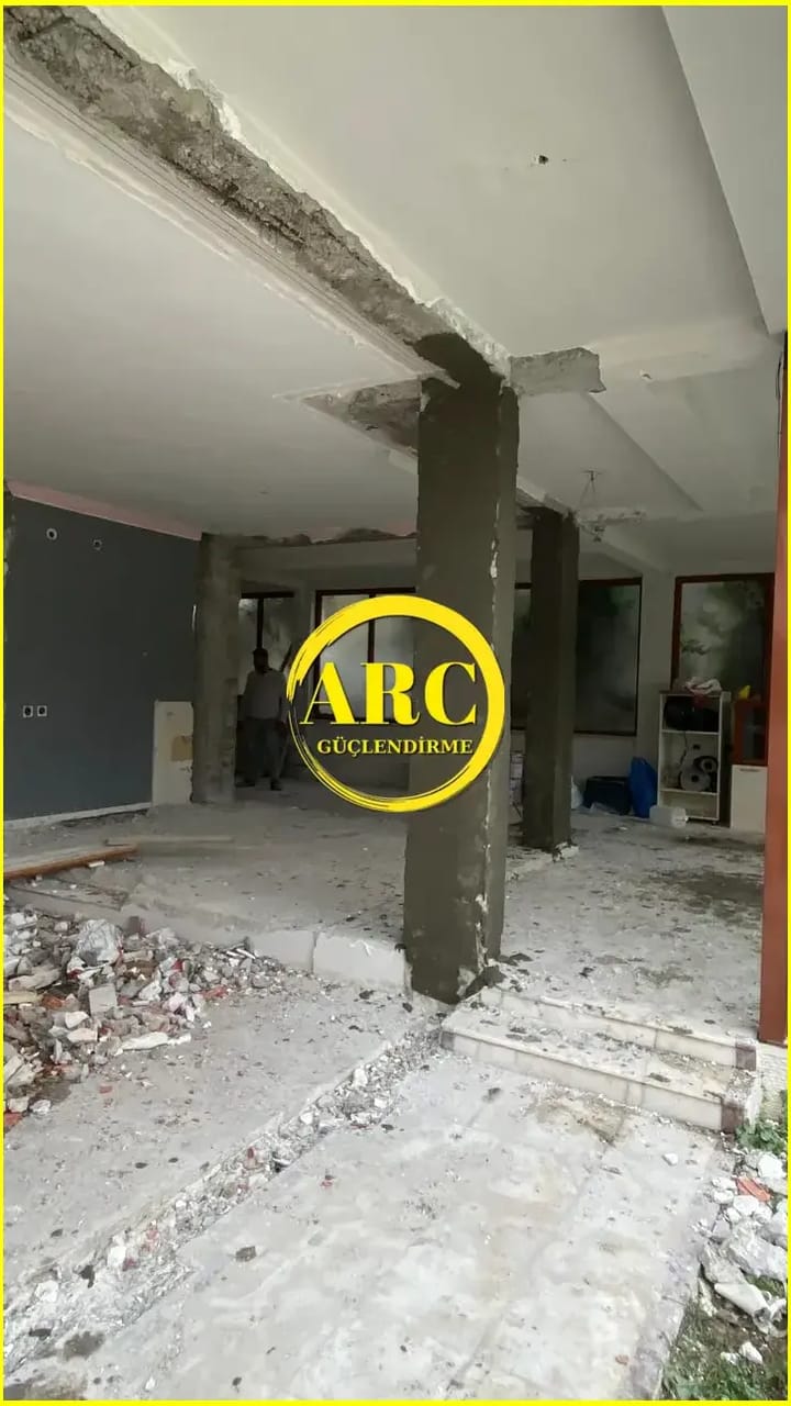 Nigde'de uygulanan karbon fiber kolon guclendirme ornegi